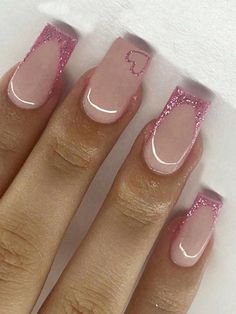 Baby Pink  Collar    Color Nails Embellished   Nail,Hand & Foot Care Nail Whitening, Fancy Nails Designs, Nagel Tips, Simple Gel Nails, Girly Acrylic Nails, French Tip Acrylic Nails, Nail Art Set, Short Square Acrylic Nails, Unique Acrylic Nails