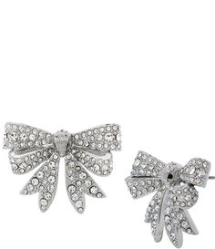 From Kurt Geiger London, these earrings feature:Stud earringsBrass/glassPost back closureApprox. 0.75" L x 1" WImported. Kurt Geiger Earrings, Luxury Silver Jewelry, Bow Earrings Silver, Kurt Geiger Jewelry, Xoxo Jewelry, Gem Tattoo, London Accessories, Handmade Gold Jewellery