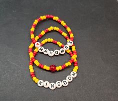 Custom KC Chiefs Beaded Bracelet Bundle - Choose any 3 you like! Please measure your wrist to indicate bracelet size(s). Children's bracelets also available - please indicate age to help me determine appropriate size. Kc Chiefs, Crafts Jewelry, Bracelet Ideas, Diy Crafts Jewelry, Bracelet Sizes, Beaded Bracelet, Help Me, Friendship Bracelets, Jewelry Crafts