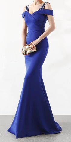 Royal Blue Sexy cold Shoulder Long Evening Dress (Stunning) Blue Maxi Length Backless Dress For Night Out, Elegant Backless Dress For Banquet, Elegant Royal Blue Mermaid Dress For Evening, Blue Floor-length Maxi Dress For Banquet, Blue Maxi Dress For Banquet And Prom Season, Blue Maxi Dress For Banquet During Prom Season, Blue Floor-length Maxi Dress For Banquets, Blue Maxi Dress For Party During Prom Season, Off-shoulder Maxi Dress With Sweep Train For Party