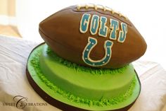 a cake made to look like a football