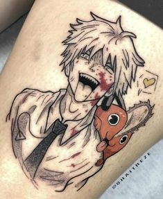 Pochita Tattoo, Anime Tattoos Ideas, Fujimoto Tatsuki, Go Beyond Plus Ultra, Man Tattoos, Anime Tattoo Ideas, Chainsaw Man Pochita, Grunge Tattoo