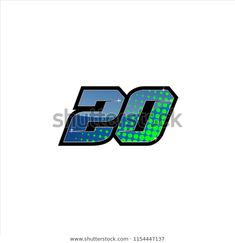 the number 99 logo with blue and green dots on it, as well as an image of