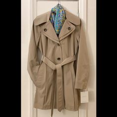 London Fog Double Lapel Classic Trench Coat With Removable Hood (Attached By Buttons), Color Stone, Size Small, Nwt Classic Trench Coat, London Fog, Stone Color, Trench Coat, Jackets & Coats, Jackets For Women, London, Women Shopping, Color