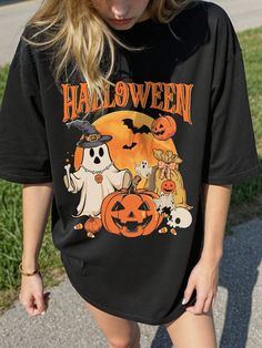 Boo Pumpkin, Summer Pullover, Cartoon Halloween, Disco Cowgirl, Silk Stockings, Fit Summer, Plus Size Halloween, Painted Clothes, Pumpkin Pattern