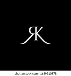 the letter k is made up of two letters, one black and white with an elegant monogram