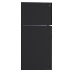 a black refrigerator freezer sitting on top of a white wall