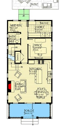 the floor plan for a small house with two levels