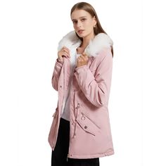 Stay warm and stylish in our "Winter Bliss" Plus Size Mid-Length Parka for women. This cozy and fashionable coat features a fleece lining, a fur collar, and a loose fit, providing both comfort and sophistication for winter.Meticulously crafted with attention to detail, the parka's fleece lining offers insulation and softness, making it an ideal choice for colder weather. The fur collar adds a touch of luxury, enhancing the coat's versatility.Ideal for staying warm while making a statement, the "Winter Bliss" Parka effortlessly combines comfort and style. Step into winter with this plush and versatile outerwear, celebrating the perfect fusion of warmth and elegance for the modern plus-size woman. Parka Women, Loose Coats, Cotton Coat, Coat Women, Solid Clothes, Cotton Jacket, Padded Jacket, Coat Fashion, Fur Collar