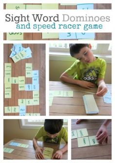 the sight word dominoes and speed racer game is an easy way to practice sight words