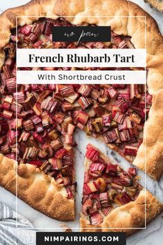 french rhubarb tart with shortbread crust