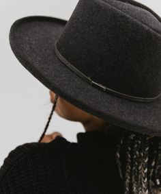 Elegant Fedora With Adjustable Fit And Structured Crown, Elegant Adjustable Fedora With Structured Crown, Black Artisan Felt Hat With Short Brim, Black Leather Felt Hat With Short Brim, Black Artisan Felt Hat With Wide Brim, Everyday Black Brimmed Felt Hat, Black Leather Brimmed Felt Hat, Gigi Pip, Pencil Roll