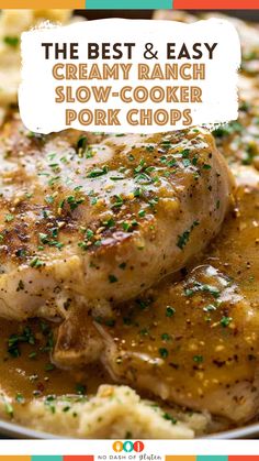 the best and easy creamy ranch slow cooker pork chops