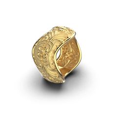 Wavy Loop Gold Ring - Oltremare Gioielli