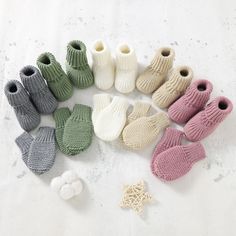 Eco-friendly and hypoallergenic knit cotton material. Care Instructions: Machine wash on a low or delicate setting. Tumble dry on a gentle or low heat. A Thoughtful Gift: Ideal for birthdays, holidays, or any day you want to make extra special for the little one in your life. Boy Boots, Infant Clothes, Girl Boots, Knit Shoes, Infant Girl, Shoes Handmade, Knit Mittens, Green Baby, Stylish Baby