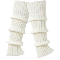 PRICES MAY VARY. 1 pairs white leg warmers for women, cute knit leg warmer socks for dance SIZE - Leg warmer size fits most women and girls (sock length, see picture 3); COLOR - white MATERIAL - These leg warmer are made of acrylic fiber with knit crocheted. Breathable, elastic, soft and comfortable DESIGN - These leg warmer have good elastic, will not be too tight or too loose, easy to put on and put off. You can stretch the leg warmer socks over your legs or stack them around your ankles for m Off White Leg Warmers, White Leg Warmers Png, White Leg Warmers Aesthetic, Leg Warmers Png, Beige Leg Warmers, White Legwarmers, Cute Wishlist, Leg Warms, Leg Warmers White