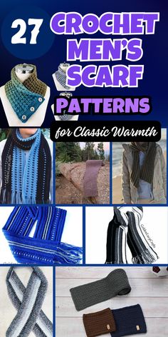 crochet men's scarf patterns for classic scarves