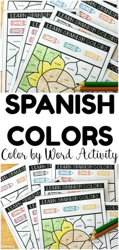 color by word activity for kids to learn spanish colors