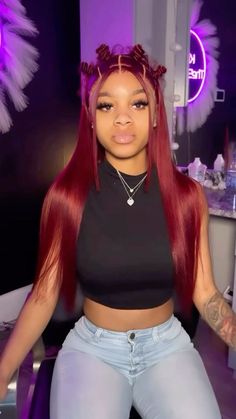 Half Up Half Down Red Wig Black Women, Cute Red Wig Hairstyles, Red Lace Front Hairstyles, Red Human Hair Wigs, Burgundy Frontal Wig Hairstyles, Red Lace Front Wigs Hairstyles, Red Wig Styles For Black Women, Red Hair Black Women Hairstyles, Wig Hairstyles Red