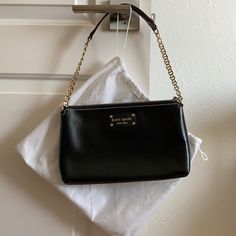 Kate Spade Shoulder Bag New With Tags! Comes With Dust Bag! New, Never Used Kate Spade Everyday Clutch Bag, Elegant Kate Spade Shoulder Bag With Zipper, Kate Spade Clutch For Daily Use, Kate Spade Black Evening Shoulder Bag, Designer Kate Spade Black Shoulder Bag, Elegant Kate Spade Shoulder Bag With Zipper Closure, Kate Spade Black Clutch Bag, Luxury Black Kate Spade Shoulder Bag, Kate Spade Black Pouch Shoulder Bag