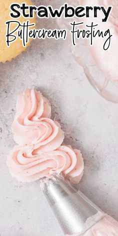 strawberry butter frosting on top of a cookie