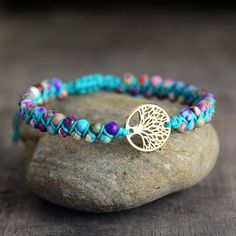 Tree Of Life Bracelet, Jasper Bracelet, Les Chakras, Women Bracelet, Woven Bracelets, Healing Bracelets, Jasper Beads, Gorgeous Bracelet, Jasper Stone