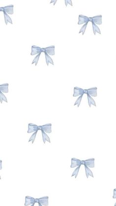 blue bows on white background for wallpaper or fabric design, with watercolor effect