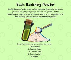 Spell Powders, Banishing Powder, Kitchen Spells, Spell Recipes, Candle Oils, Spell Journal, Magical Herbs Witchcraft, Hoodoo Magic, Natural Cleansing