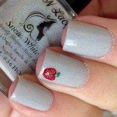 Teacher Nail Art, Snow White Nails, Teacher Nails, Apple Day, Back To School Nails, An Apple A Day, Apple A Day, Cherry Nails, School Nails