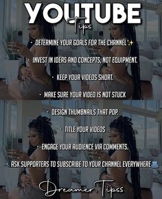 a woman with dreadlocks and text that says, how to use your youtubee