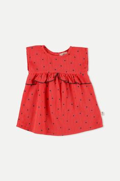 Polka-dot muslin baby dress – Cozmo Pink Ruby