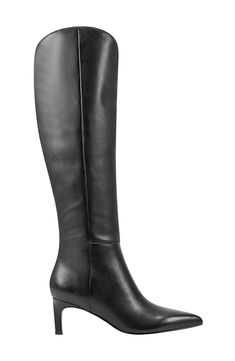 Elevate any ensemble with this impeccable over-the-knee boot fashioned with a stiletto heel and pointy toe. 2 1/4" heel 17" shaft; 14" calf circumference Inset side-zip closure Leather upper/textile and synthetic lining/synthetic sole Imported Elegant Tall Over-the-knee Heeled Boots, Formal Pointed Toe Knee-high Boots, Elegant Wide Calf Over-the-knee Boots, Elegant Over The Knee Workwear Boots, Elegant Over-the-knee Boots For Workwear, Elegant Over-the-knee Workwear Boots, Sleek Over-the-knee Evening Boots, Elegant Wide Calf Over-the-knee Heeled Boots, Elegant Over-the-knee Heeled Boots For Work