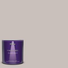 a purple paint can with the words marjoiee on it in front of a white background