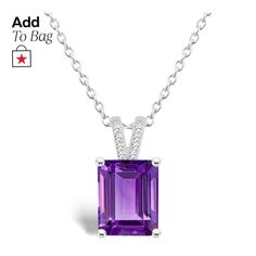 in stock Purple Prong Setting Formal Necklaces, Macy's Sterling Silver Jewelry With Gemstones, Macy's White Gold Jewelry With Accent Stones, Macy's Silver Gemstone Jewelry, Purple Amethyst Gemstones With Diamond Accents, Purple Necklace With Prong Setting For Anniversary, Purple Prong Set Necklace For Anniversary, Lavender Amethyst Jewelry With Diamond Accents, Purple Diamond Cut Sterling Silver Jewelry