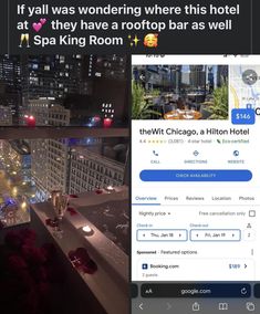 an instagram with the caption'if y'all was wondering where this hotel is at, they have rooftop bar as well