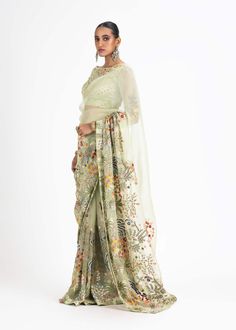 Elevate your style with our olive green organza sari blouse. This blouse is delicately embroidered with multicolored resham, beads, and sequins, adding a vibrant and eye-catching touch to your ensemble. It's the perfect choice for a touch of sophistication and charm in your attire. Organza Sari, Personal Shopping Service, Sari Blouse, Green Fabric, Personal Shopping, Elevate Your Style, Personal Stylist, Passion For Fashion, Design Crafts