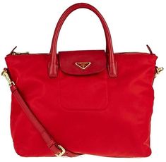 Prada Shopping Tote Tessuto Saffiano Red Black Leather Satchel, Perfect Handbag, Burberry Handbags, Leather Satchel Bag, Leather Handbags Crossbody, Prada Handbags, White Handbag, Designer Crossbody Bags, Nylon Tote