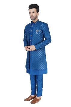 Mens Kurta Set With Tiki Embroidered Bandhgala Jacket. Premium quality fabric Jacket enhanced with resham embroidery. Paired with plain kurta Comes with matching churidar payjama Shoes not included Embroidered Bandhgala, Kurta Set With Jacket, Plain Kurta, Resham Embroidery, Mens Kurta, Churidar, Kurta Set, Quality Fabric, Premium Quality