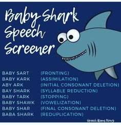 the baby shark speech screener is shown