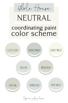 neutral color scheme for the walls and floors with text overlay that says neutral coordinating paint color scheme