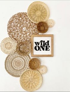 wicker artwork with the words wild one above it