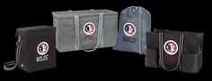 three cooler bags, one with the logo of florida state university on it and two without