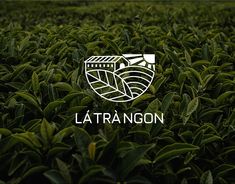 a field with green plants and the word la trangon on it's side