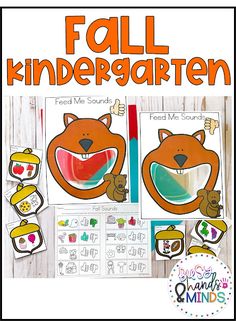 an image of fall kindergarten with the words and pictures below it,