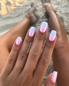 Summer nail designs can boost your mood instantly. You don’t believe us? Just check them out and you’ll agree! Pink Ombre Nails, Hot Pink Nails, Glitter Gel Nails, Colorful Nail Designs, Summer Nails Colors, Neon Nails