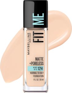 Maybelline New York Fit Me Matte + Poreless Foundation Makeup, Ultra-Lightweight Formula Controls Shine, for Normal to Oily Skin, Natural Ivory, 112, 30 ml Maybelline Fitme, Maybelline Cosmetics, Fit Me Matte And Poreless, Foundation With Spf, New York Fits, Oil Free Foundation, Liquid Oil, Natural Foundation, Maybelline Makeup