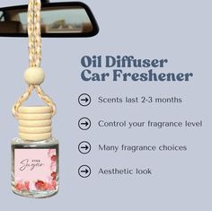 an advertisement for the oil diffuser car freshener