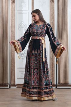 Thobe Embroidered Palestinian/Jordanian Maxi Dress Long Sleeves Kaftan Palestinian Design And Embroidery Non-transparent (not see-through) high-quality fabric ♥ LUXURIOUS UNIQUE STYLE AND DESIGN: New Palestinian Thobe/Caftan style designed by Palestinian designers, shows your charming taste, unique elegant style. Impress the crowd with this stunning look ♥ WONDERFUL for special events, weddings, bridal showers, henna, gatherings or even a special day out Best Embroidered Palestinian Thobes Onlin Maxi Dress Long, Dress Long Sleeves, Bridal Showers, Long Maxi Dress, Long Sleeve Maxi Dress, Dress Long, Elegant Style, Special Events, Henna