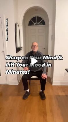 Mitch | 71 y/o Senior Fitness Trainer on Instagram: "Feeling stressed or foggy? These 3 simple seated exercises are designed to improve brain health, lift your mood and ease tension—all while keeping your body moving:  1️⃣ Seated Side Stretch: Sit tall, reach one arm overhead and gently lean to the side. Hold for 5 deep breaths, then switch. (Relieves tension and promotes relaxation.)  2️⃣ Finger-to-Nose Coordination Drill: Extend one arm, touch your nose with your finger, and alternate hands with your eyes closed. (Boosts focus and coordination!)  3️⃣ Cross-Body Reach: Sit with feet flat, reach your right hand to your left knee, then switch sides. Do 10 reps per side. (Activates your brain and strengthens your core.)  Try these daily to keep your mind sharp and your body energized!  And i Seated Exercises, Deep Breaths, Morning Routines, Eyes Closed, Brain Health, Fitness Trainer, Cross Body, Mindfulness