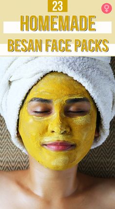 Besan packs cleanse pores and remove excess oil, dirt, bacteria, and other impurities. Here is a list of 23 homemade besan face pack recipes for your skin. Besan And Curd Face Pack, Besan Face Pack, Face Pack At Home, Face Pack For Glowing Skin, Pack For Glowing Skin, Glowing Clear Skin, Back Acne Remedies, Homemade Face Pack